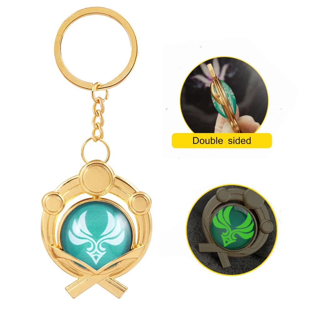 Genshin Impact Venti Eye Keychain 1:1 – Luminous Anime Cosplay Key Ring Backpack Pendant Gaming Accessories Gift
