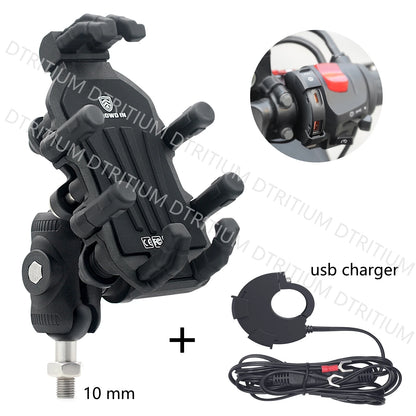 Aluminum Motorcycle Handlebar Phone Holder – Anti-Vibration Navigation & Mirror Mount Stand