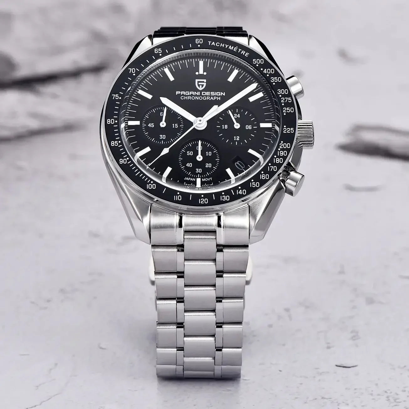PAGANI DESIGN 2026 Men’s Luxury Quartz Chronograph Watch – AR Sapphire Crystal, Auto Date Speed Wristwatch