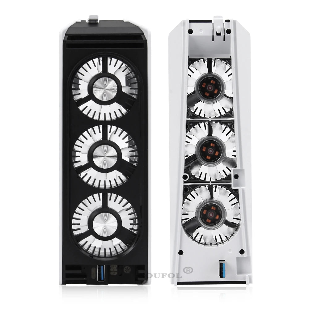 Upgraded PS5 Cooling Fan – Quiet USB 3.0 Hub with LED Light for Disc & Digital Edition Console Accessories