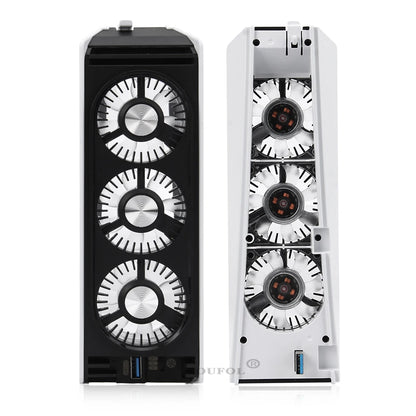 Upgraded PS5 Cooling Fan – Quiet USB 3.0 Hub with LED Light for Disc & Digital Edition Console Accessories