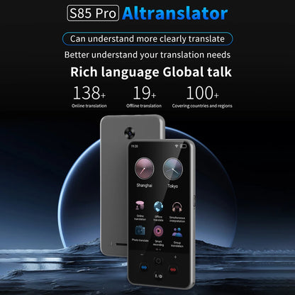 S85 Pro Language Translator Device – 138 Languages, 4-Inch Screen, Offline Voice & Video Translation, 8GB Storage, 2000mAh Battery