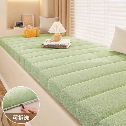 Customized Teddy Sponge Windowsill Cushion – High-Density Waterproof Non-Slip Sofa Cushion, 4.5/6.5/9.5 cm Options