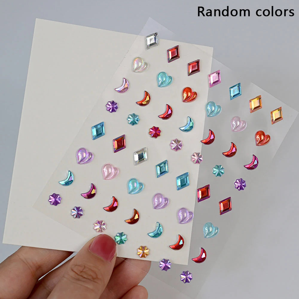 5D Face Diamond Gem Stickers - Colorful Rhinestone Body Makeup Tattoo for Festival, Nail Art & DIY Bling Style