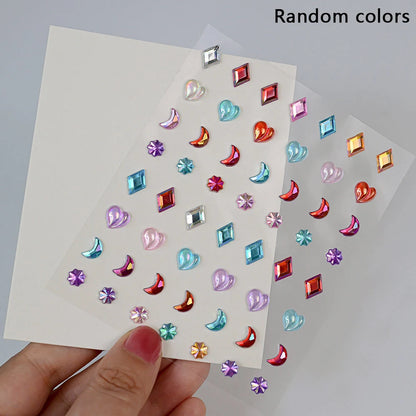 5D Face Diamond Gem Stickers - Colorful Rhinestone Body Makeup Tattoo for Festival, Nail Art & DIY Bling Style