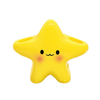 Star-Shaped Toothbrush Holder - Cute Freestanding Bathroom Organizer for Toothbrush & Toothpaste