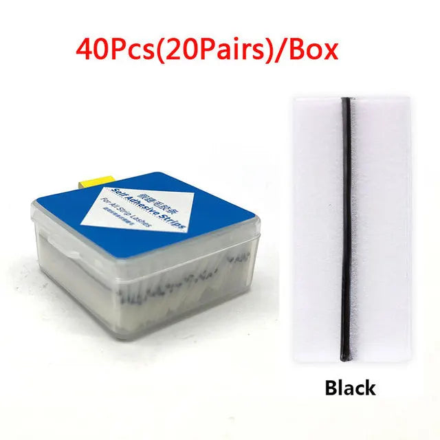 40pcs Reusable Self-Adhesive Eyelash Strips — Glue-Free Hypoallergenic False Eyelash Extension Tape for Makeup