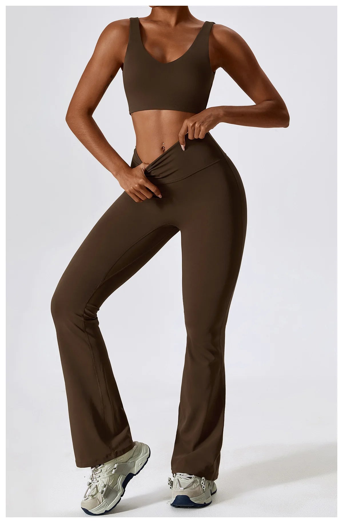 2PCS Seamless Women’s Yoga Set – Long Sleeve Crop Top & Leggings Workout Outfit, Athletic Gym Sportswear