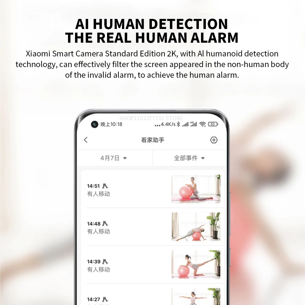 XIAOMI Smart IP Camera 2K HD — WiFi Home Security CCTV with Night Vision, AI Alarm & Voice Intercom