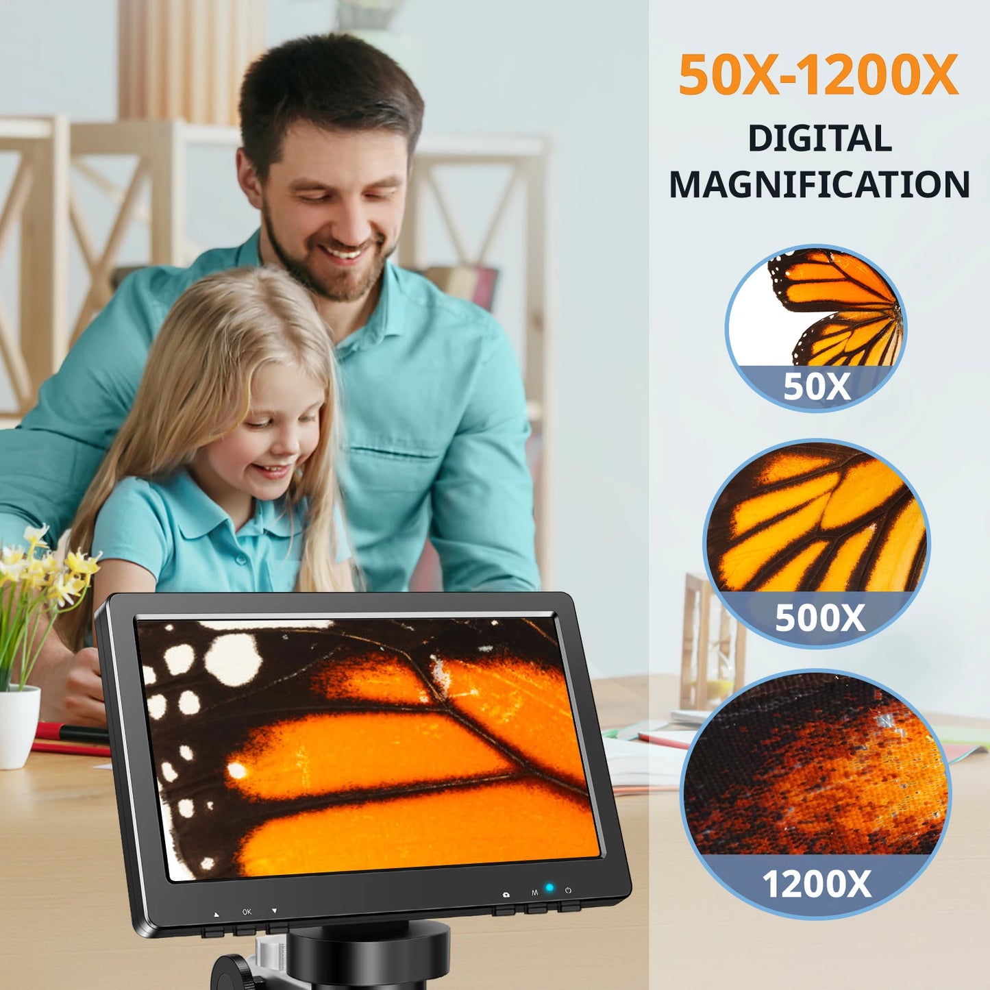 Hayve 7” Digital Microscope 1200X Zoom – 12MP HD Electronic Magnifier Camera for Soldering, PCB & Phone Repair Inspection Tool