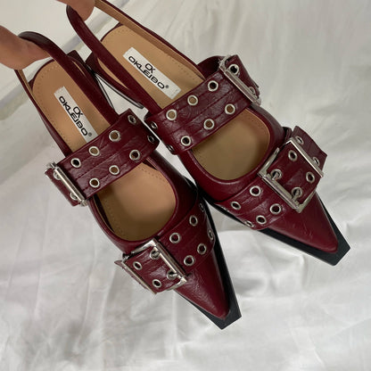 Women’s Pointed Toe Slingback Sandals – 2025 Spring Fashion Flats, Large Sizes