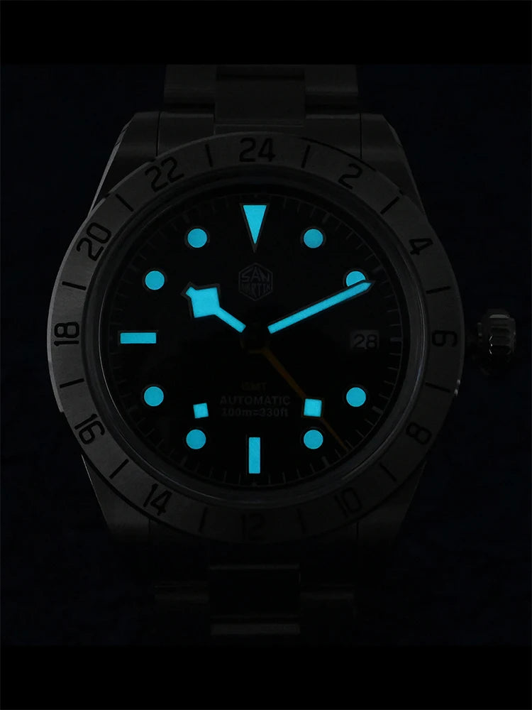 San Martin 39mm NH34 BB GMT Automatic Mechanical Sport Watch — Sapphire Luminous Waterproof 100m for Men Relogio SN0054
