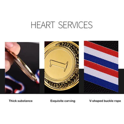 3-Piece Gold, Silver and Bronze Winner Medals - Sports Day Competition Awards for Adults, Kids, Outdoor Games, and Souvenirs
