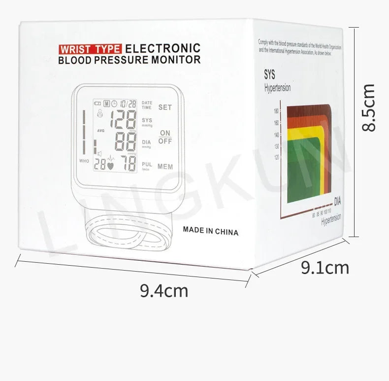 English Voice Digital Wrist Blood Pressure Monitor – High-Accuracy Electronic Sphygmomanometer Tonometer