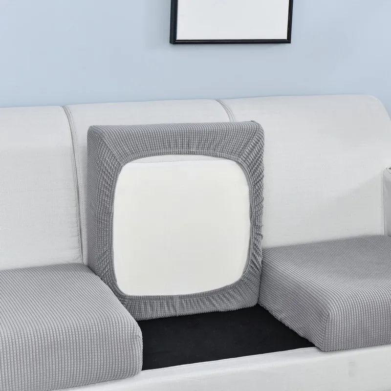 Polar Fleece Sofa Cushion Cover - Elastic Furniture Protector Slipcover for Living Room Sofa Chair Pet Kids Mat 10 Sizes