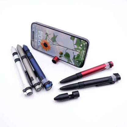 6-in-1 Multifunctional Pen Light - Outdoor Travel Tool with Screwdriver, Compass, Touch Stylus & Holder
