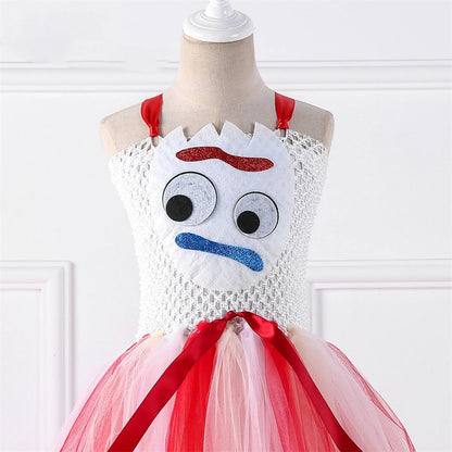 Kids Toy Story Character Tutu Dress - Woody, Jessie, Buzz & Forky Cosplay Costume for Halloween & Stage Performances