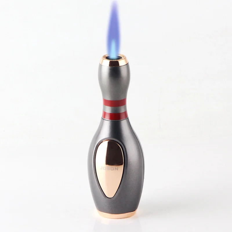 Jobon Bowling Ball Shaped Butane Gas Lighter – Windproof Jet Turbine Torch with Blue Flame, Metal Outdoor Gift