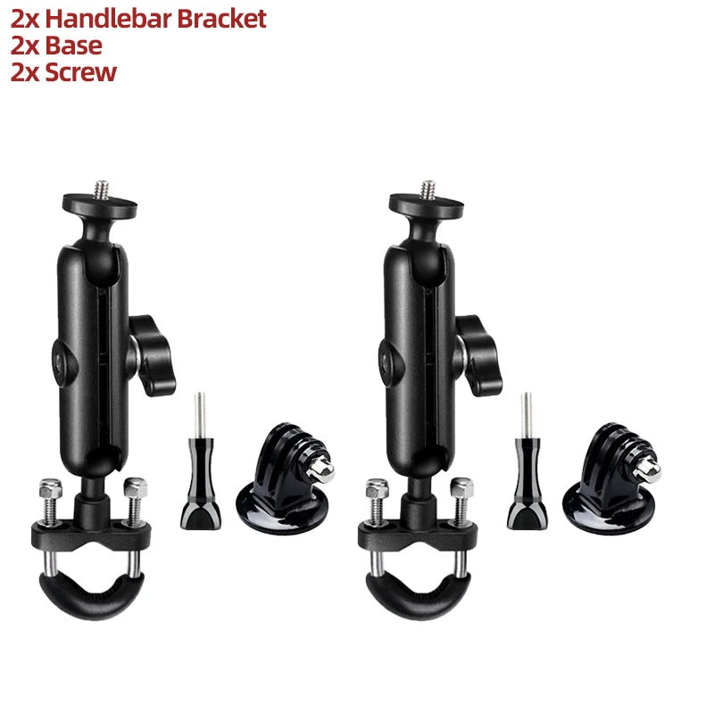 Motorcycle Handlebar & Mirror Mount – GoPro 13/12/11/10/9, Insta360, SJCAM & DJI Osmo Action Camera Bicycle & Bike Bracket Accessories Holder