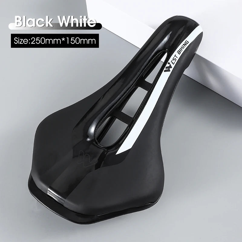 WEST BIKING Bicycle Saddle - Comfortable Hollow PU Leather Road Bike Seat Cushion for Cycling