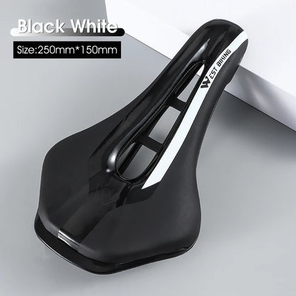WEST BIKING Bicycle Saddle - Comfortable Hollow PU Leather Road Bike Seat Cushion for Cycling