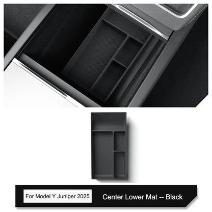 Tesla Model Y Juniper 2025 Center Console Armrest Organizer – Cup Holder & Storage Box Interior Upgrade Kit