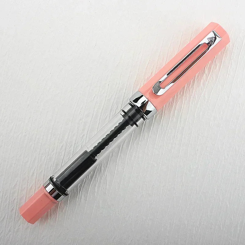 3059 Piston Fountain Pen – High-Quality Transparent Resin with EF/F Nib (0.38/0.5mm) for Business & Gift