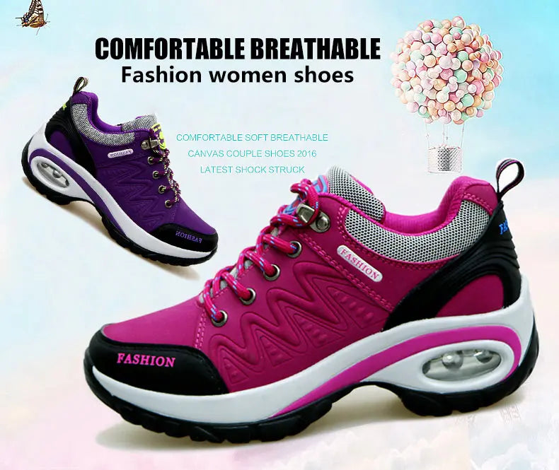 Women’s Sports Shoes – Platform Sneakers, Non-Slip Hiking & Running Shoes, Casual Low Top Footwear for Outdoor Activities