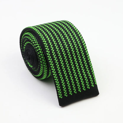 Classic Knit Neck Tie for Men — 6cm Plaid & Dots Casual Business Wedding Tie