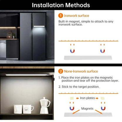 LED Motion Sensor Night Light - Wireless USB Rechargeable Under Cabinet Light for Kitchen, Bedroom & Wardrobe