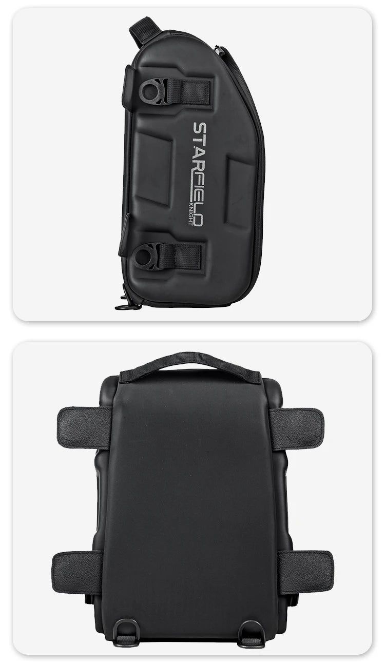 Waterproof Motorcycle Seat Back Bag – Large Capacity Hard Tail Box Luggage for Racing & Riding, Black Fuel Tank Motorbike Storage
