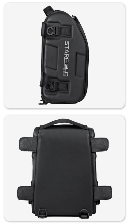 Waterproof Motorcycle Seat Back Bag – Large Capacity Hard Tail Box Luggage for Racing & Riding, Black Fuel Tank Motorbike Storage