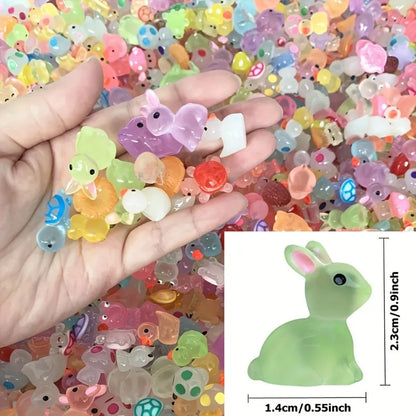 10/30/60-Piece Mini Mystery Blind Bags - Luminous Animal Figurines for Dollhouses, Fairy Gardens, and DIY Decorations