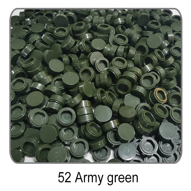 1000Pcs 1x1 Round Building Blocks Set - 52 Color DIY Creative Educational Bricks Compatible with 98138 Toy Kits for Kids