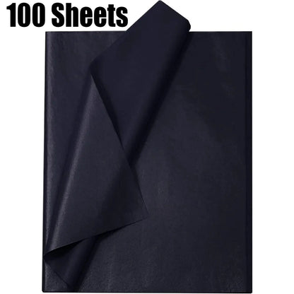 Black Tissue Paper Sheets - 10-100pcs Gift Wrapping Craft Paper for DIY Art and Flower Decoration