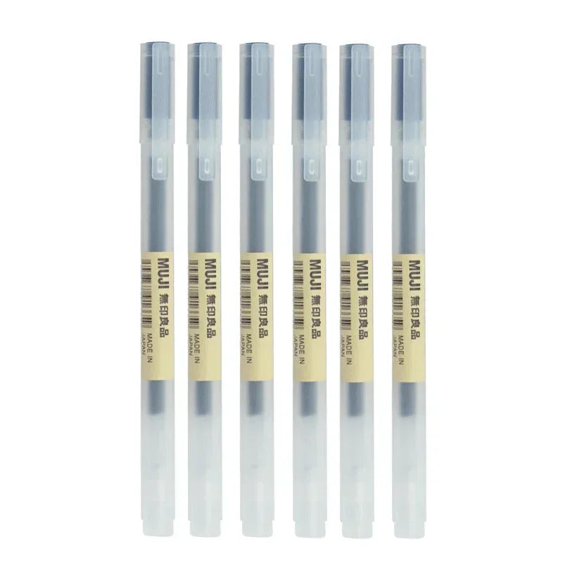 MUJI Gel Pen Set - 6/8PCS Fine Point Ink Pens 0.38mm/0.5mm Black Blue Red Office & School Stationery