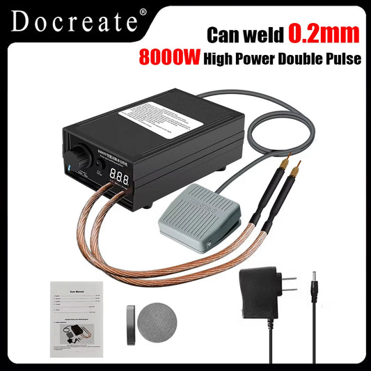 8000W Mini Spot Welder Kit – Portable DIY 18650 Battery Pack Welding Machine for 0.15mm Nickel Strip