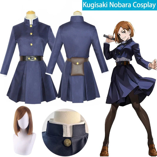 Anime Jujutsu Kaisen Cosplay Costume — Kugisaki Nobara Tattoo Girl’s Full Uniform Dress Set