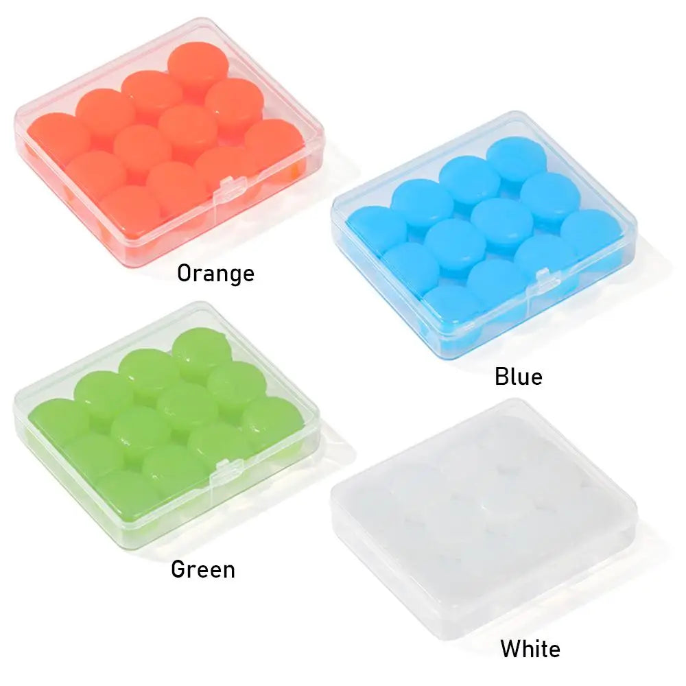 6 Pairs Soft Silicone Earplugs – Waterproof Anti-Noise Earbuds, Reusable Soundproof Ear Protection for Swimming & Hearing Safety