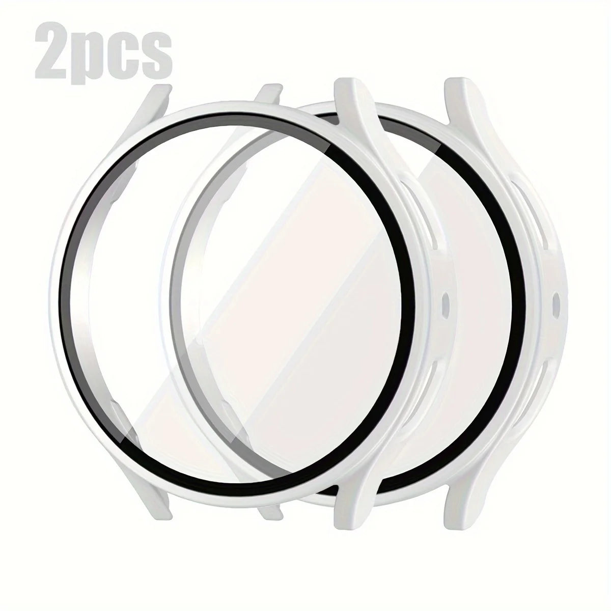 2-Pack Samsung Galaxy Watch Protective Case with Tempered Glass - Full-Coverage Drop-Resistant and Scratch-Resistant Screen Protector for Watch 4/5/6/7 40mm & 44mm