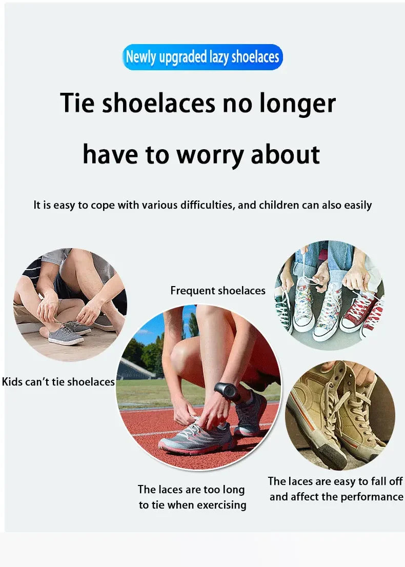 New Colorful Elastic No-Tie Shoelaces – Round Sneakers Laces for Kids & Adults