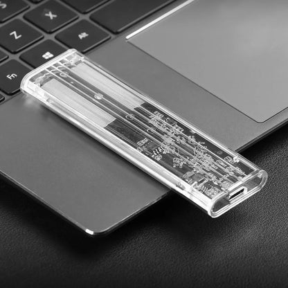M.2 NGFF SATA SSD Case – USB Type-C Transparent External Enclosure, Tool-Free 5Gbps Adapter for 2230, 2242, 2260, 2280 SSDs