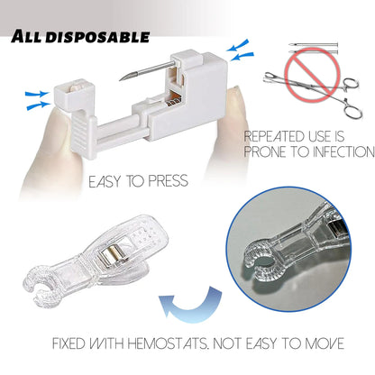 5PCS Professional Body Piercing Kit – Stainless Steel Belly Button Piercing Gun & Tool Set for Women & Men