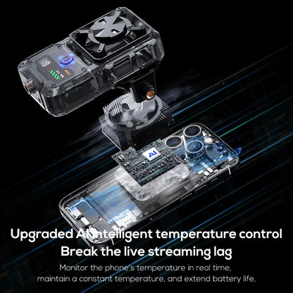 DL23 Semiconductor Phone Cooler - 2000mAh Temperature-Controlled Smartphone Cooler with Digital Display & Dual Mount Holes