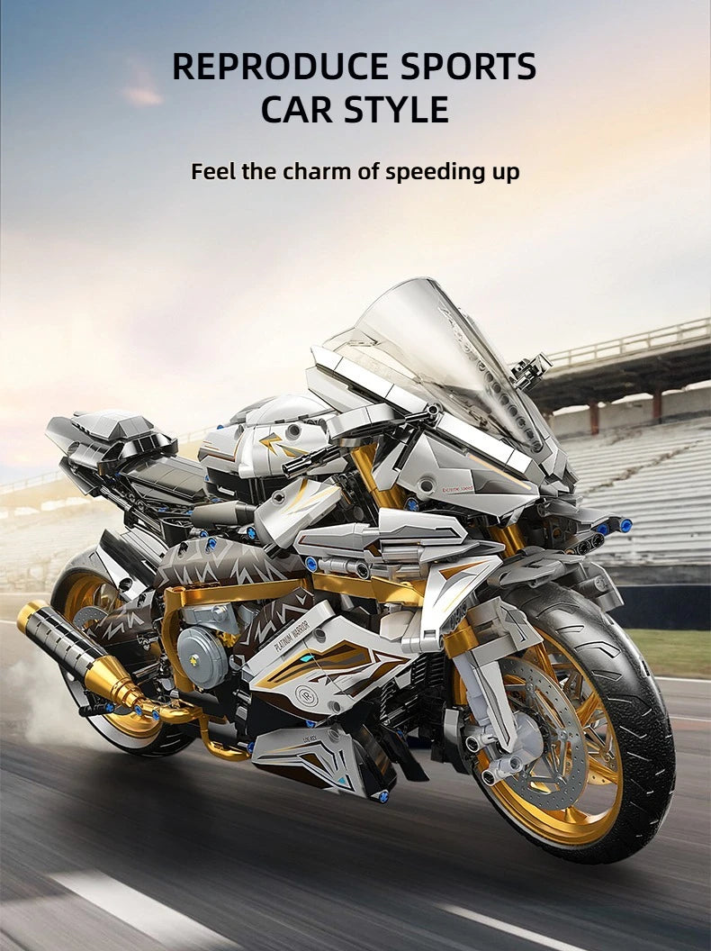 TOYLINX Alloy Motorcycle Building Blocks 2045PCS | Racing Model Toy for Kids & Gift Decoration