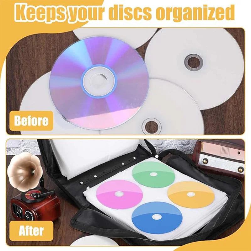 400-Disc CD & DVD Storage Case - Heavy-Duty Zipper Media Organizer Binder for Home, Car & Travel