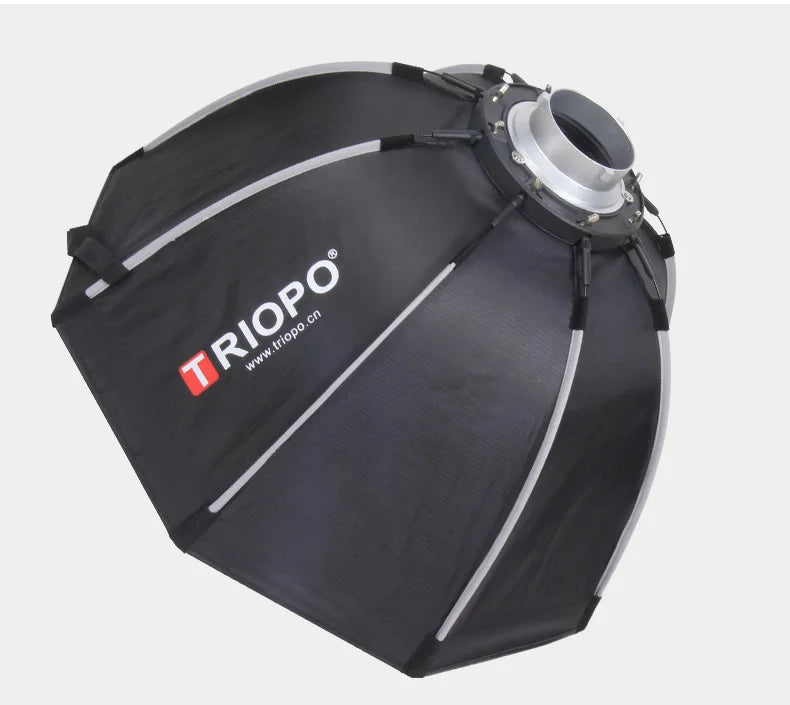 TRIOPO Foldable Octagon Softbox – 55cm, 65cm, 90cm, 120cm Bowens Mount for Sokani X100, COLBOR CL60, Godox & Aputure LED Video Lights