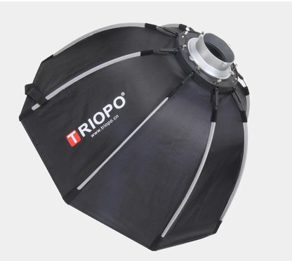 TRIOPO Foldable Octagon Softbox – 55cm, 65cm, 90cm, 120cm Bowens Mount for Sokani X100, COLBOR CL60, Godox & Aputure LED Video Lights