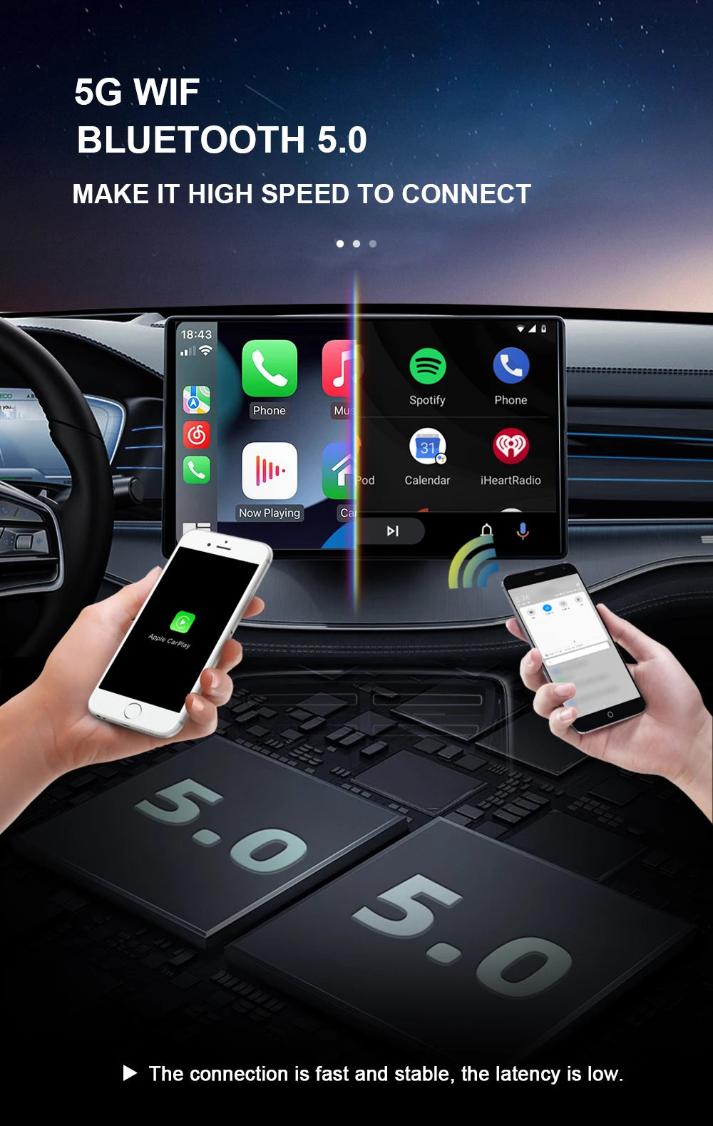 Acodo 2025 Android 14 CarPlay AI Box – 3-in-1 Wireless Android Auto USB Adapter & Universal TV Box for YouTube & Netflix Plug and Play
