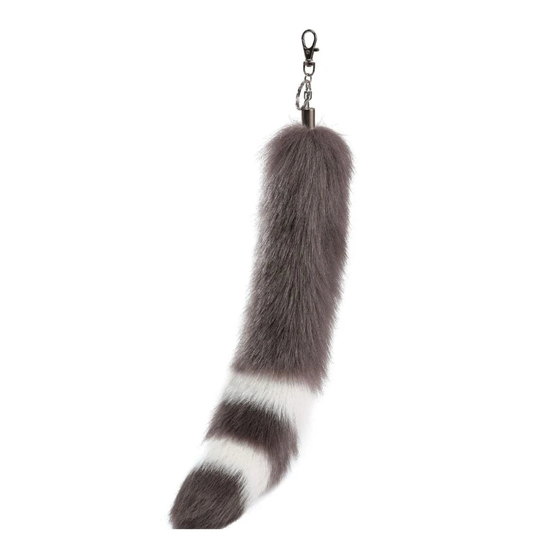Raccoon Tail Keychain — Creative Coat Tail Key Ring Chain, Unique Gift for Men